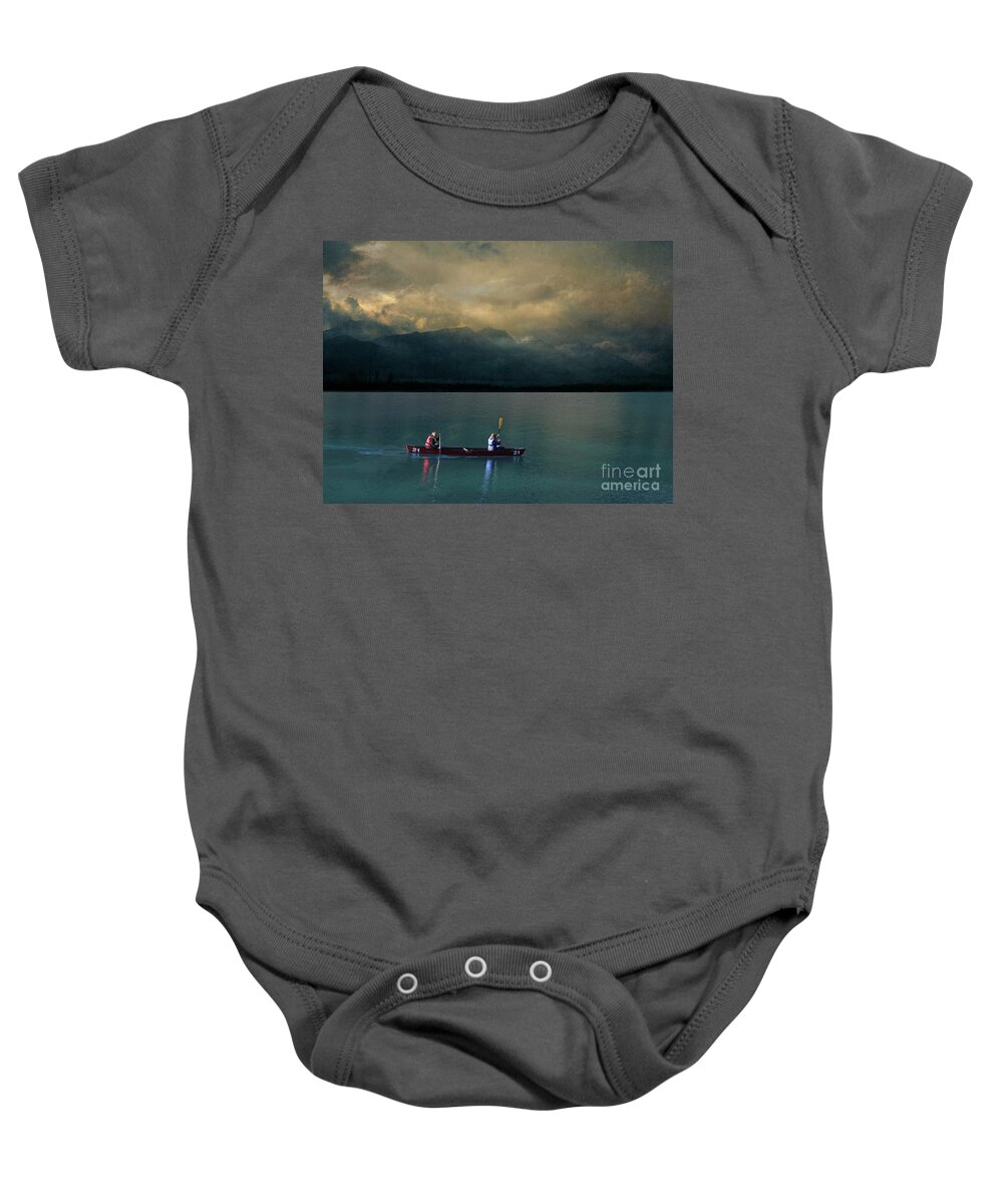 Lake Baby Onesie featuring the mixed media Outdoor Delight by Eva Lechner