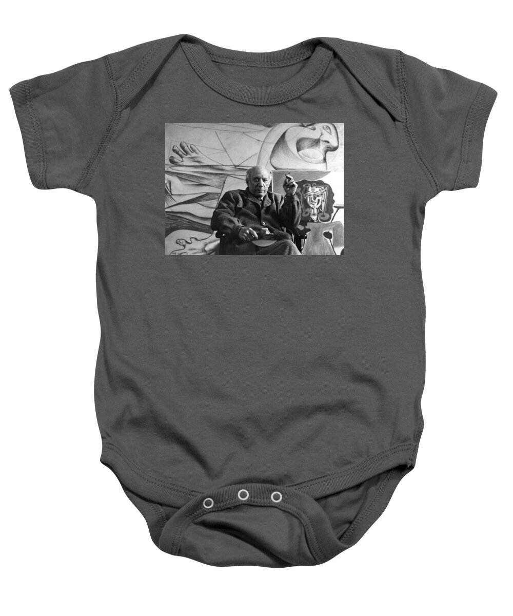 Art Baby Onesie featuring the painting Pablo Picasso by Sanford Roth