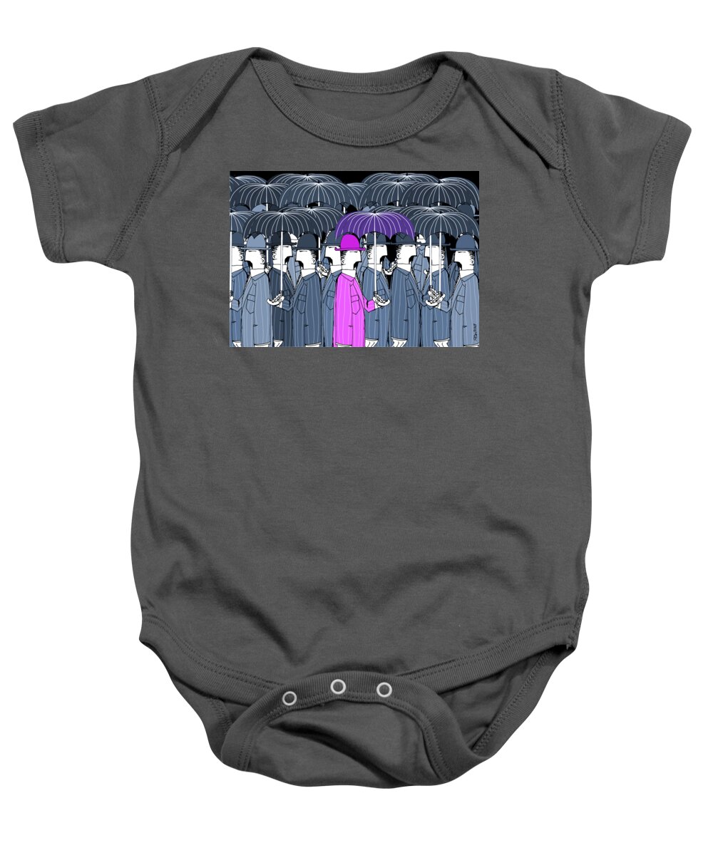 Parasol Baby Onesie featuring the digital art Parasol Party by Piotr Dulski
