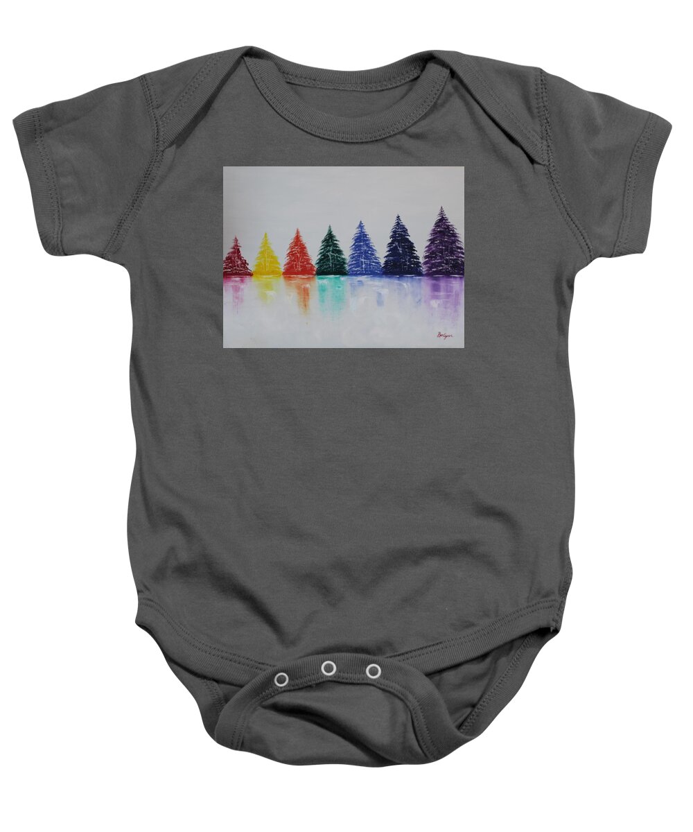 Pine Baby Onesie featuring the painting Pine Pride by Berlynn