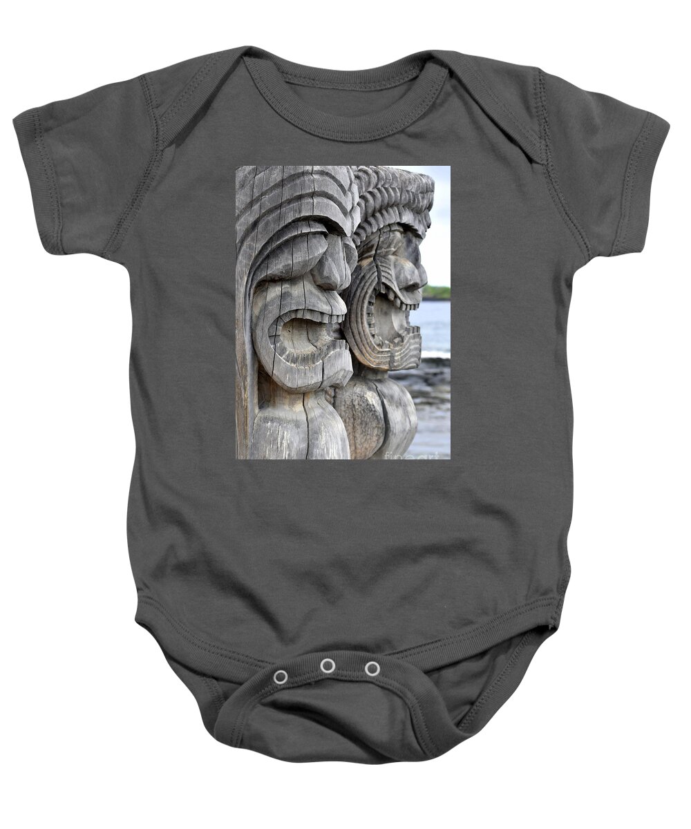 Pu'uhonua O Hōnaunau Baby Onesie featuring the photograph Place of Refuge at Two Step by Anjanette Douglas