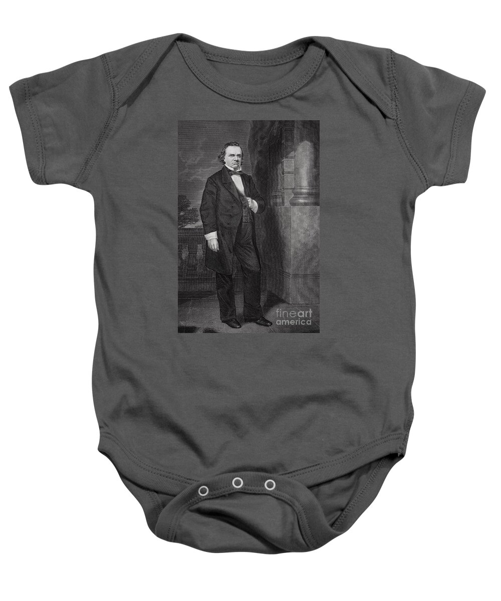Stephen Baby Onesie featuring the painting Portrait Of Stephen Arnold Douglas by Alonzo Chappel