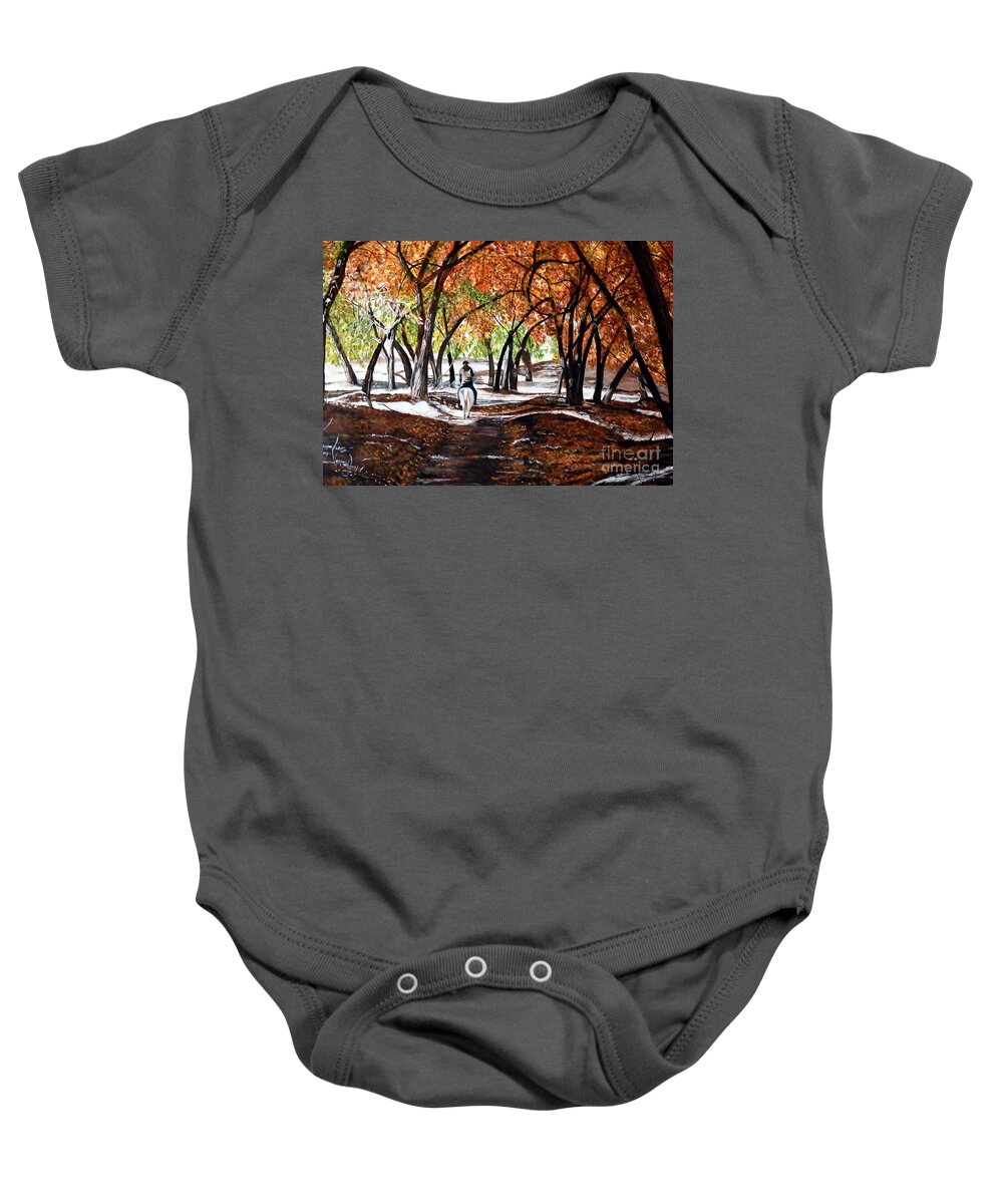 Horse Baby Onesie featuring the painting Reins of Serenity by Marilyn McNish