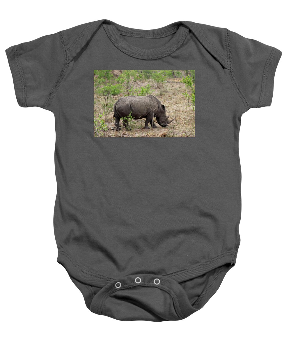  Baby Onesie featuring the photograph Rhino by Eric Pengelly