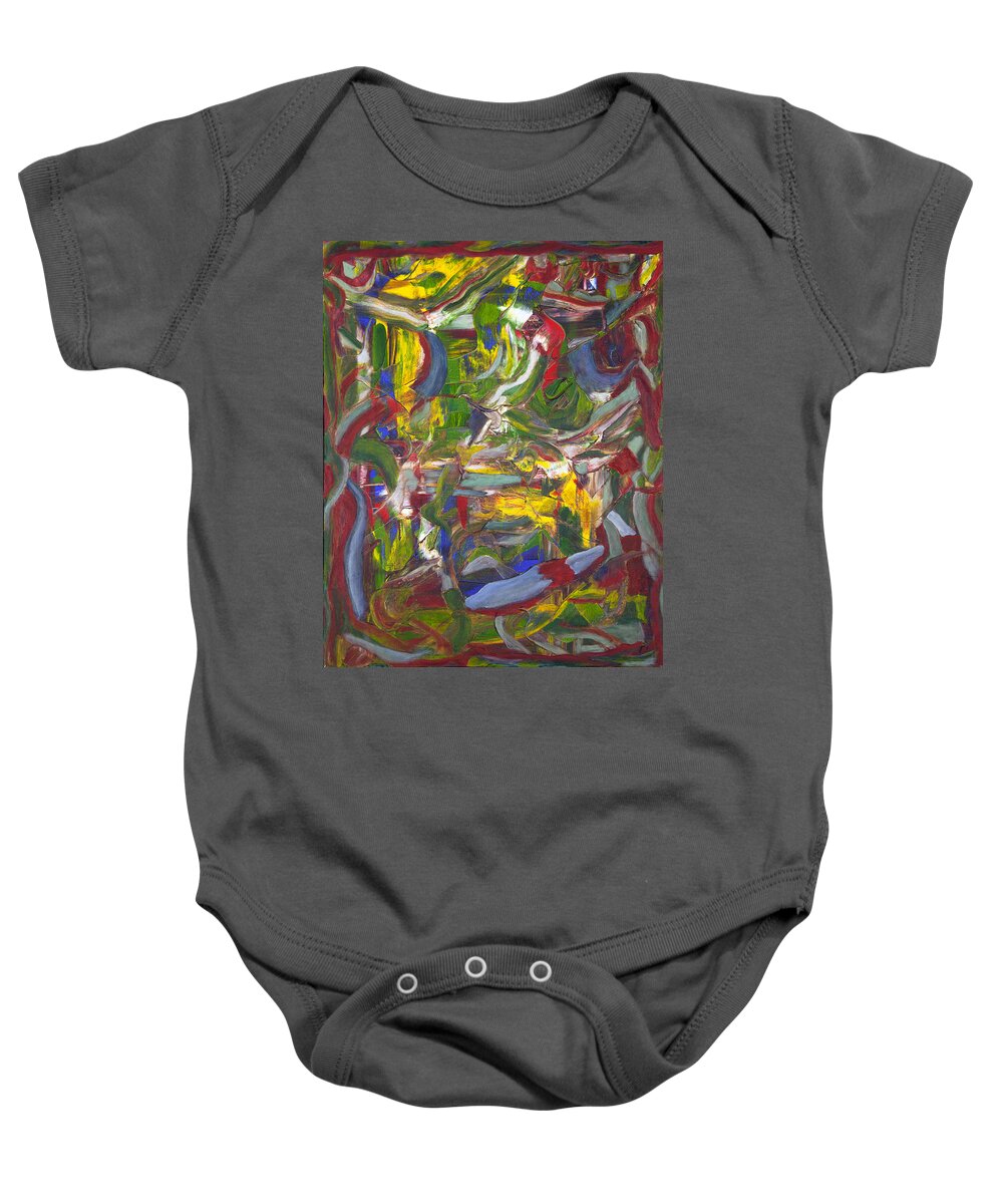 Rho 13 Baby Onesie featuring the painting Rho #13 Abstract by Sensory Art House