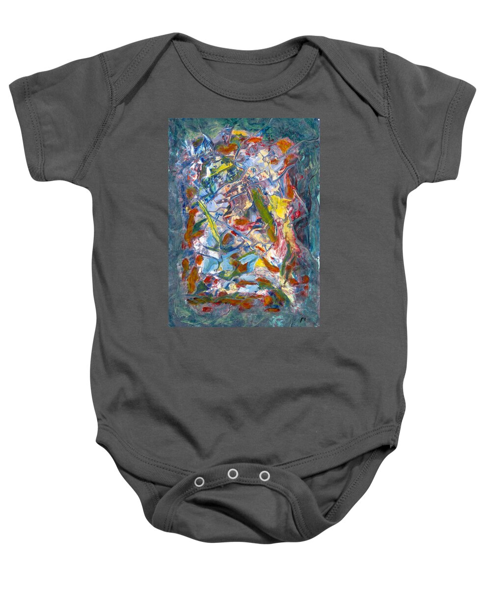 Rho19 Baby Onesie featuring the painting Rho #19 by Sensory Art House