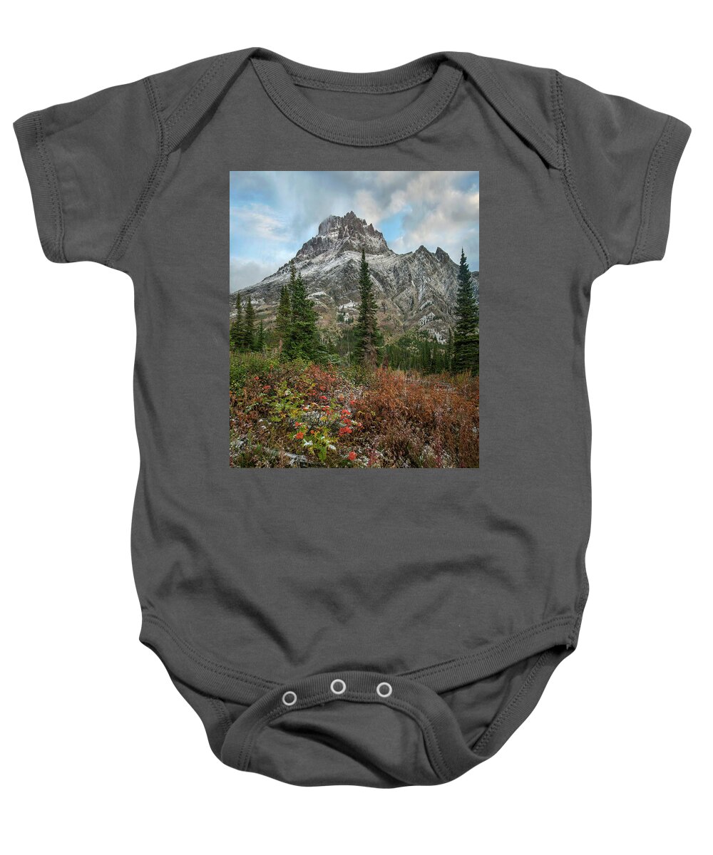 00575365 Baby Onesie featuring the photograph Rising Wolf Mountain, Glacier National Park, Montana by Tim Fitzharris