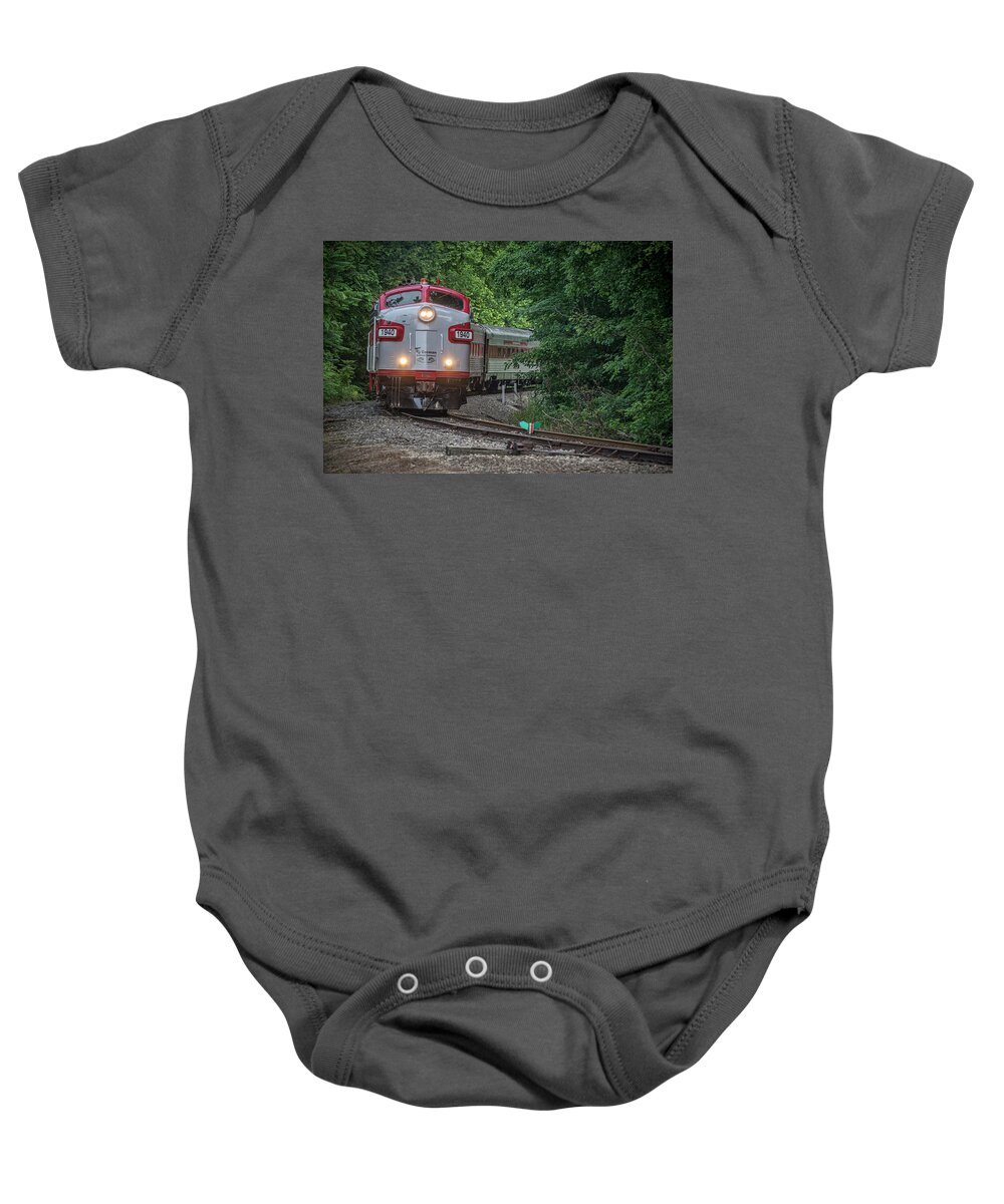 Railroad Baby Onesie featuring the photograph RJ Corman My Old Kentucky Dinner Train 1 by Jim Pearson