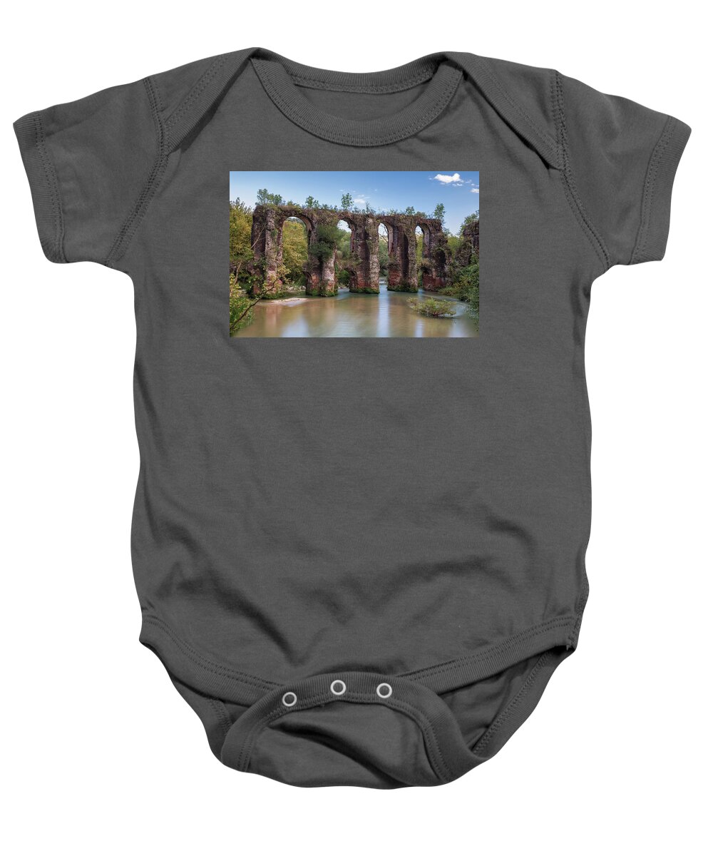 Europe Baby Onesie featuring the photograph Roman Aqueduct I by Elias Pentikis