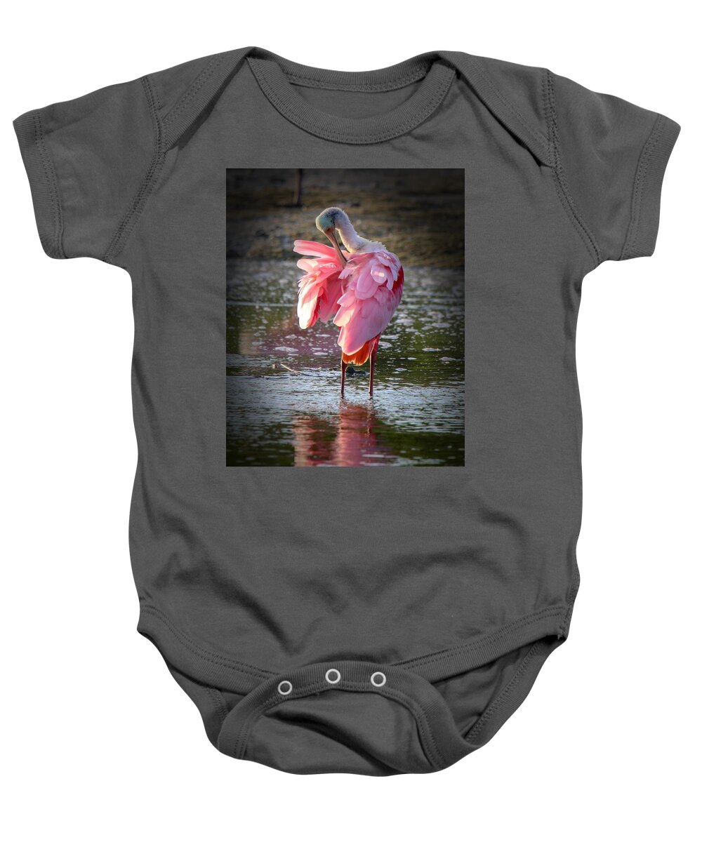 Tranquil Baby Onesie featuring the photograph Roseate Spoonbill by Susan Rydberg