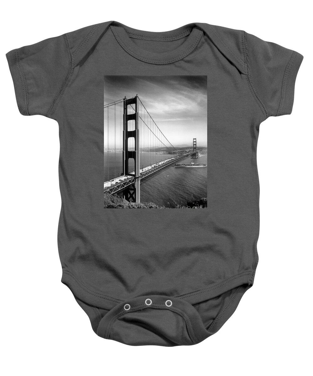 San Francisco Baby Onesie featuring the painting San Francisco Bridge by Mindy Sommers