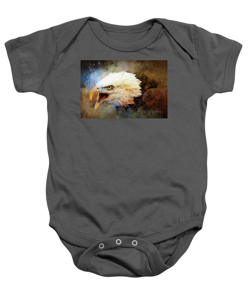 Bald Eagle Baby Onesie featuring the photograph Screaming Eagle by Randall Allen