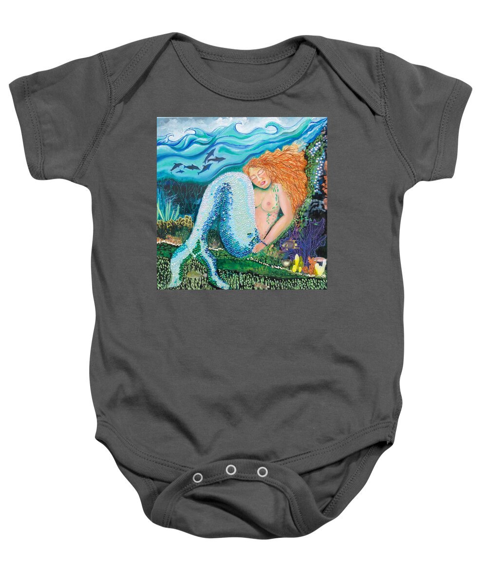 Mermaid Baby Onesie featuring the painting Serena of the Sea by Patricia Arroyo