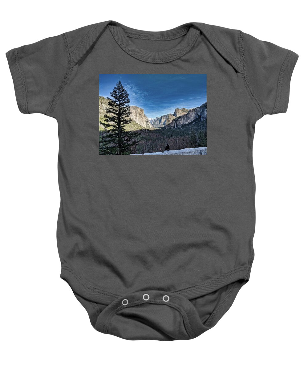 Mountain Baby Onesie featuring the photograph Shadows in the Valley by Portia Olaughlin