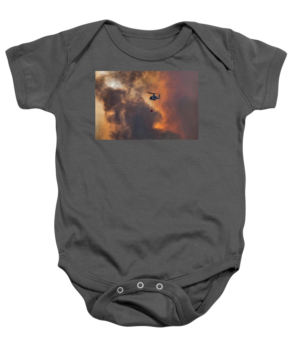 Bell Ah-1z Viper Baby Onesie featuring the photograph Sky Fire by American Landscapes