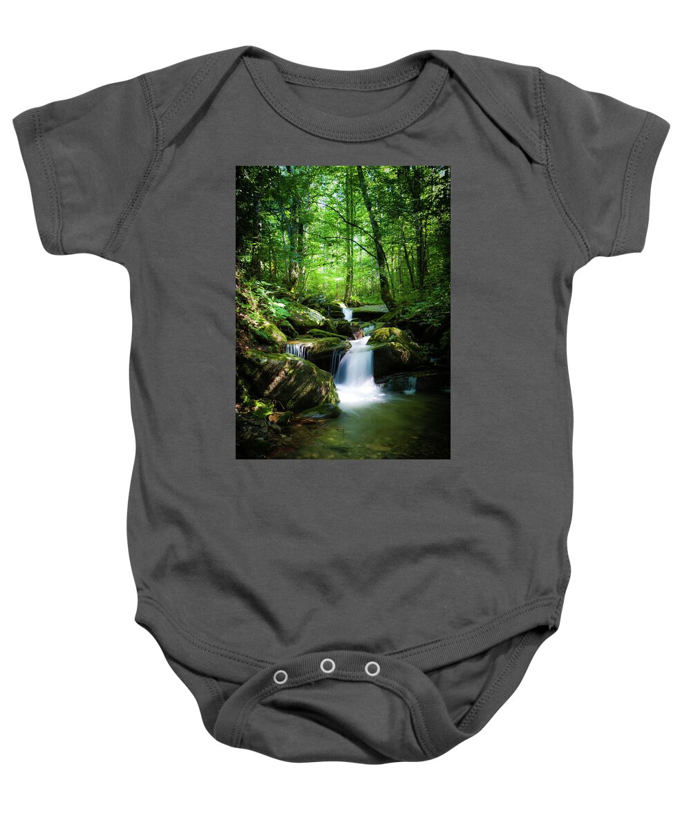 Smokey Mountains Baby Onesie featuring the photograph Smokey Mountain Tranquility by Randall Allen