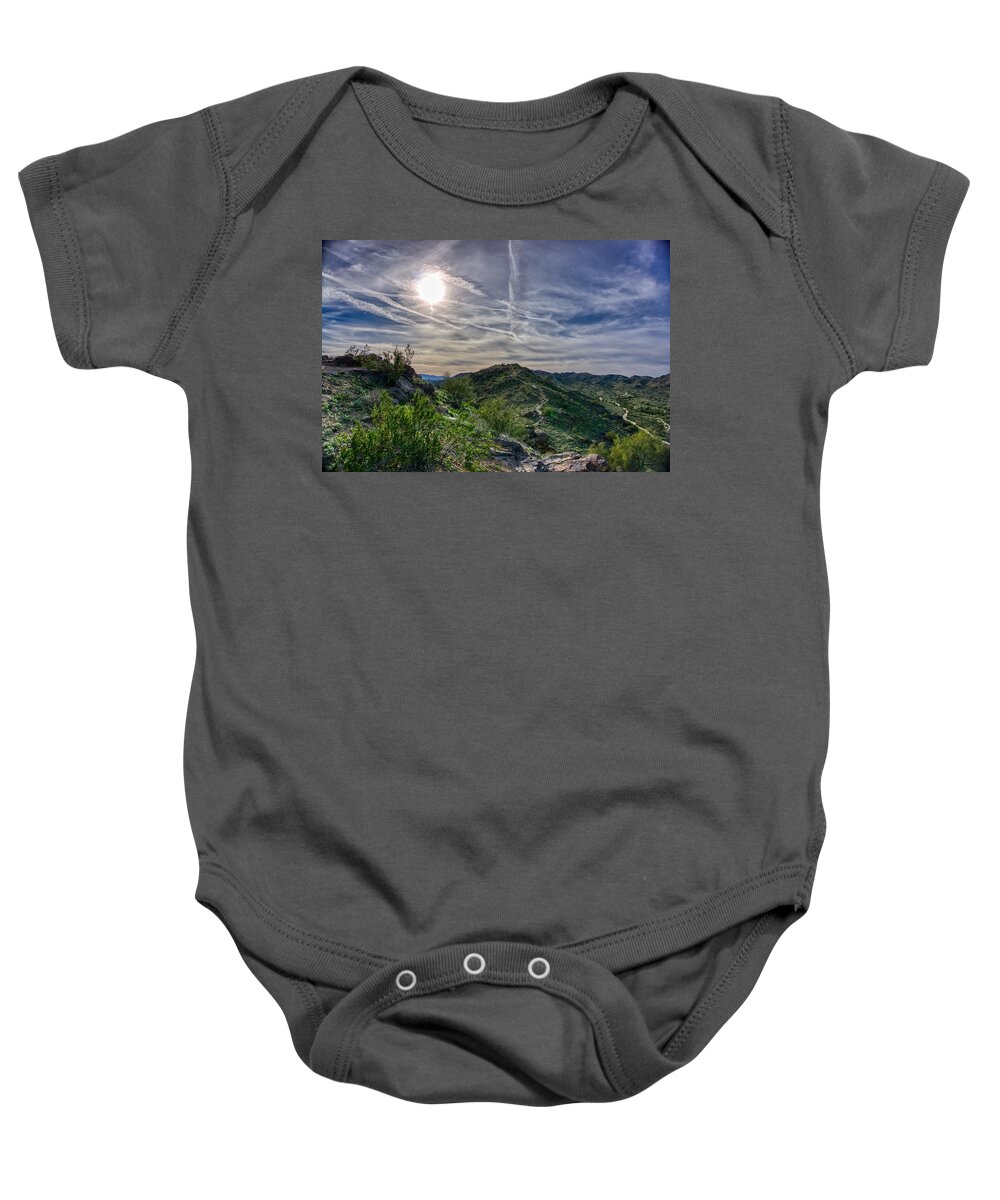 Sunsets Baby Onesie featuring the photograph South Mountain Depth by Anthony Giammarino