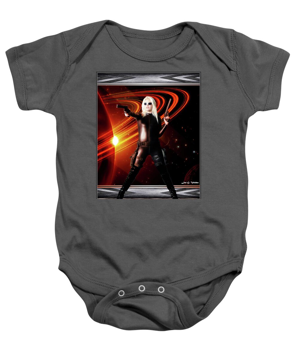 Black Baby Onesie featuring the photograph Space Widow by Jon Volden