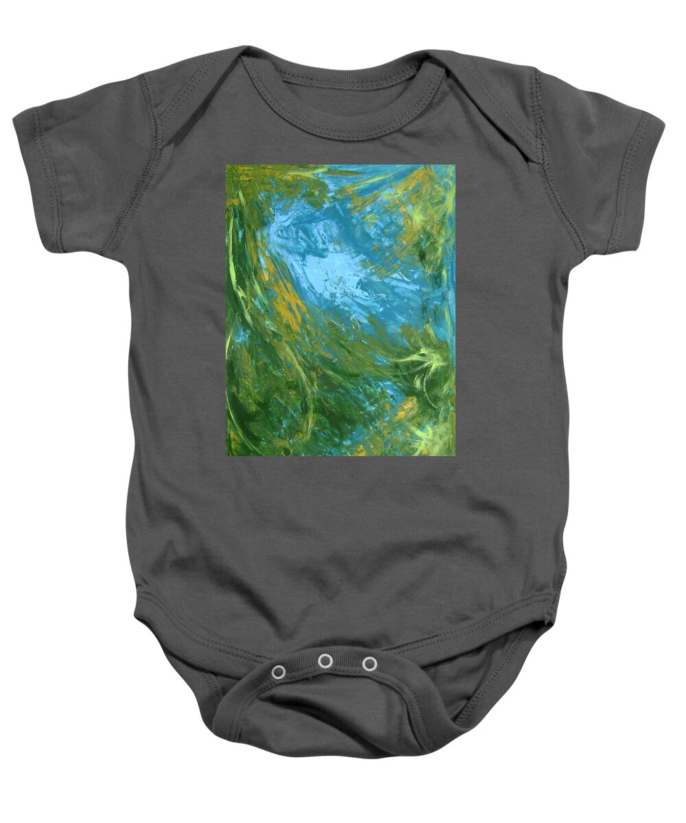 Spy Fish In The Deep Blue Sea-8098 Baby Onesie featuring the painting Spy fish in the deep blue sea-8098 by Therese Legere