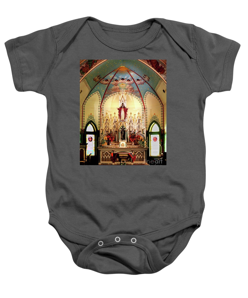 Church Baby Onesie featuring the digital art St Mary's Plantersville by Linda Cox