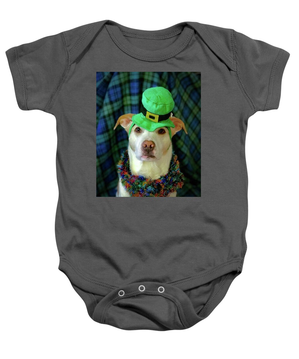 St Patricks Day Baby Onesie featuring the photograph St Pat's Snofie by Lora J Wilson