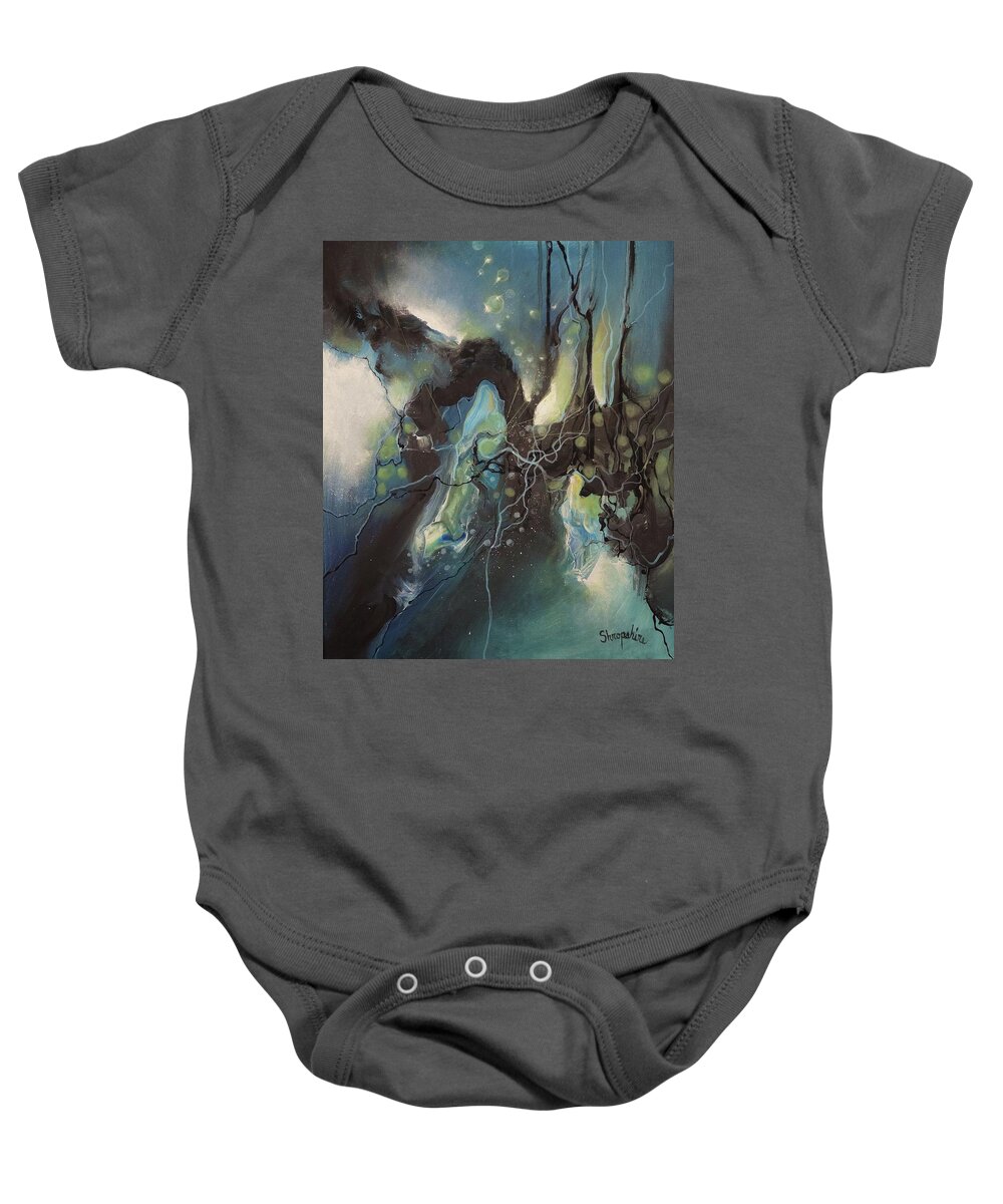 Abstract Baby Onesie featuring the painting Submersion by Tom Shropshire
