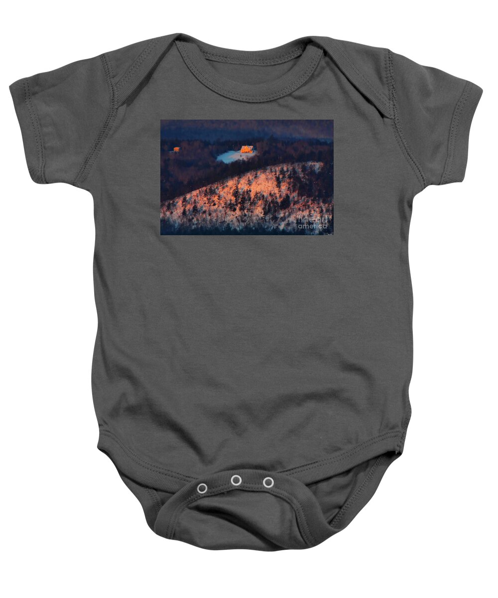 Mountains Baby Onesie featuring the photograph Sunrise on the Mountain by Xine Segalas