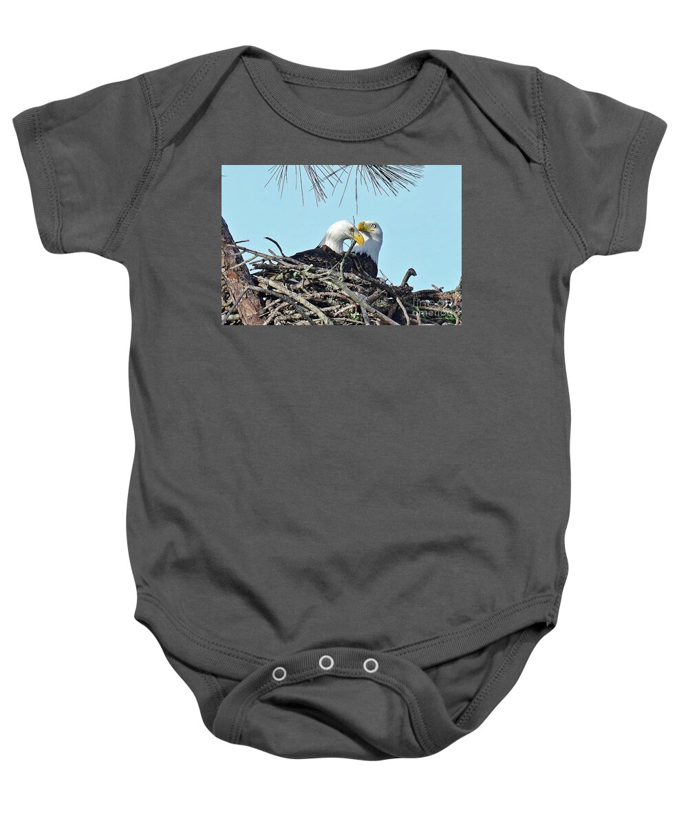 Eagles Baby Onesie featuring the photograph Sweet Harriet and M15 by Liz Grindstaff