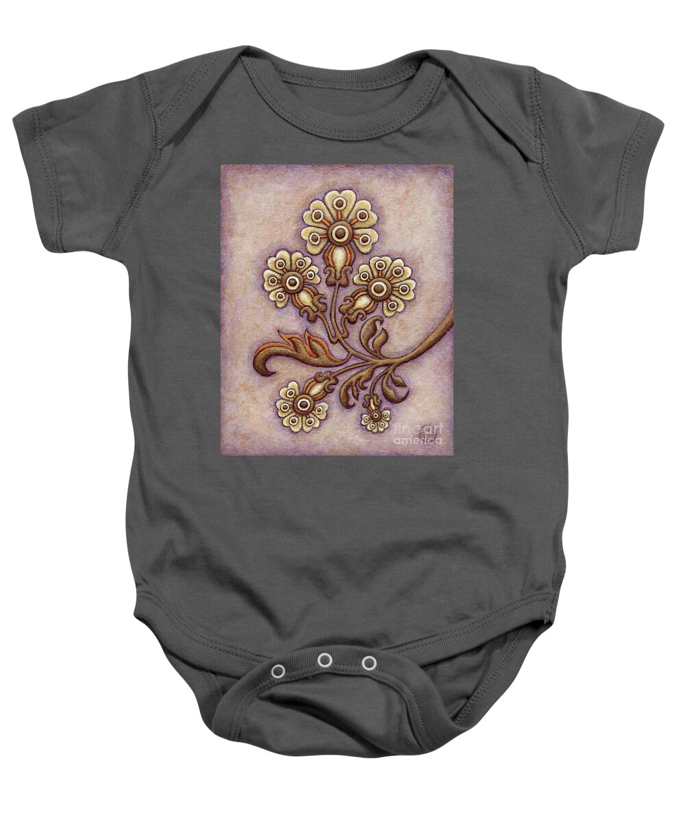 Floral Baby Onesie featuring the painting Tapestry Flower 4 by Amy E Fraser
