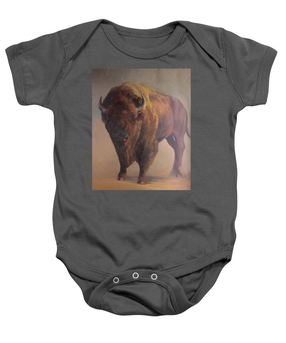 Nature Baby Onesie featuring the painting Tatanka by Carolyne Hawley