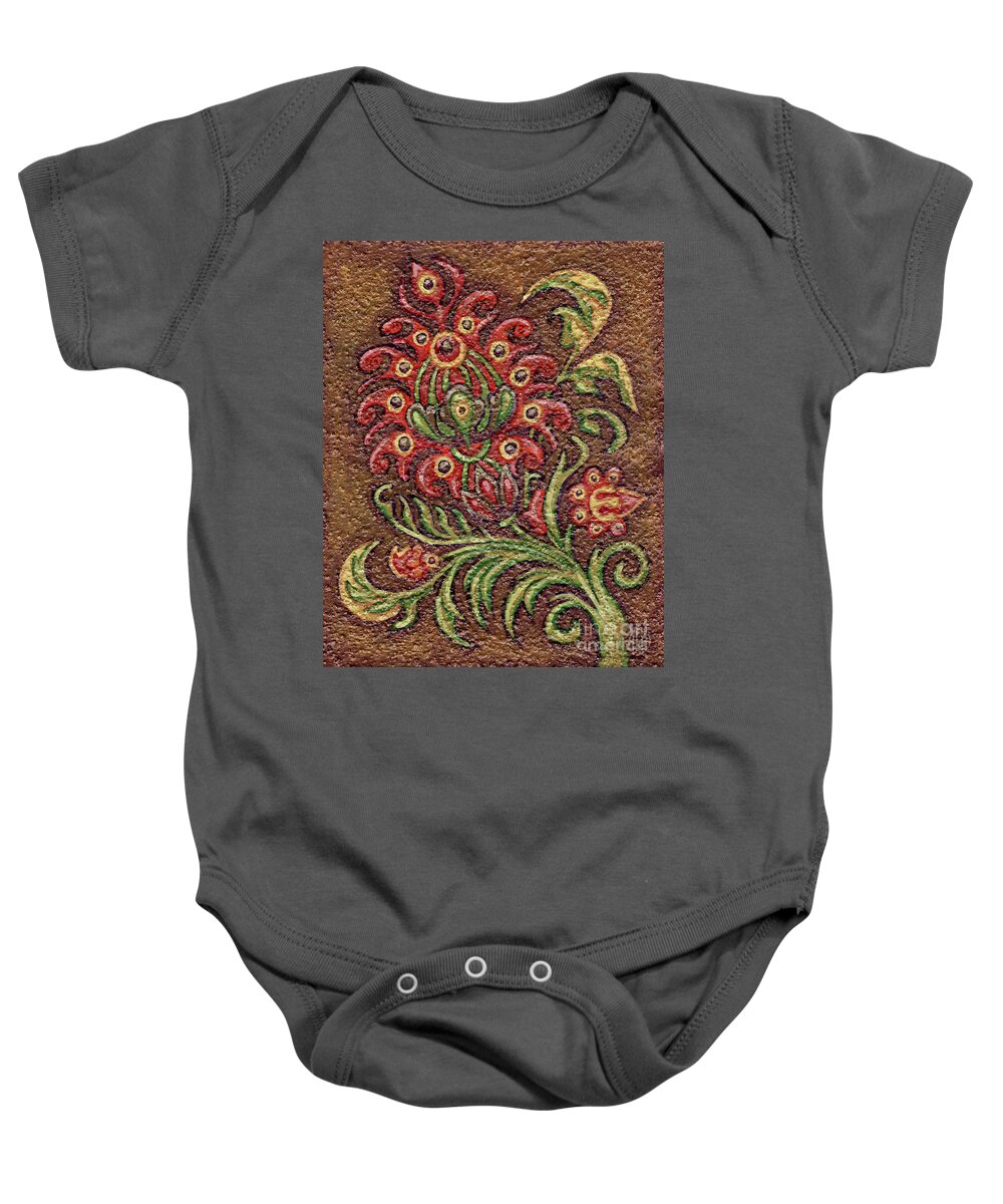 Floral Baby Onesie featuring the painting Textured Tapestry 11 by Amy E Fraser