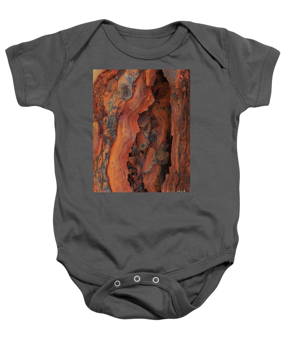  Beauty Of Rust Baby Onesie featuring the photograph The Beauty of Rust by Marcia Lee Jones