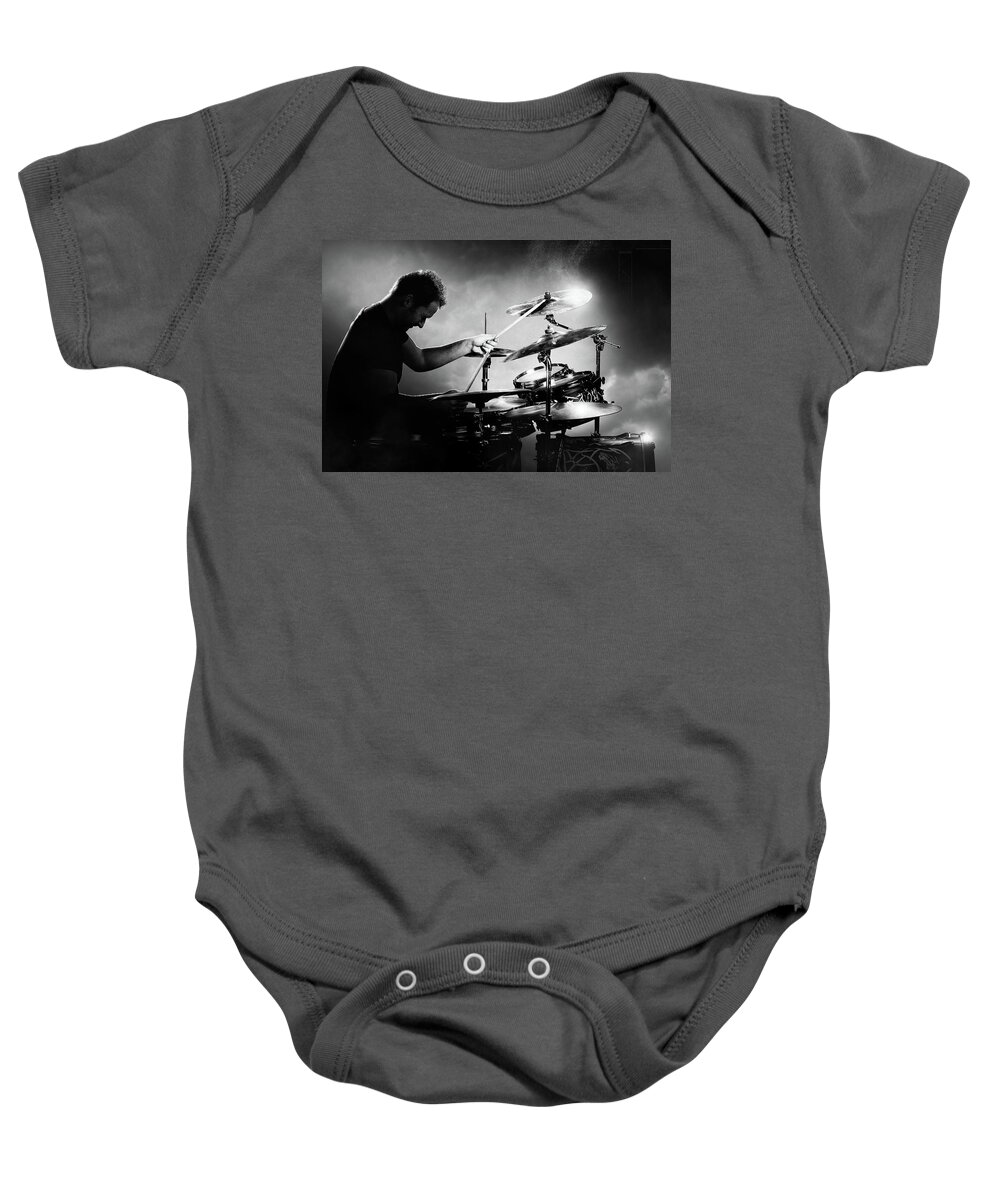 Drummer Baby Onesie featuring the photograph The Drummer by Johan Swanepoel