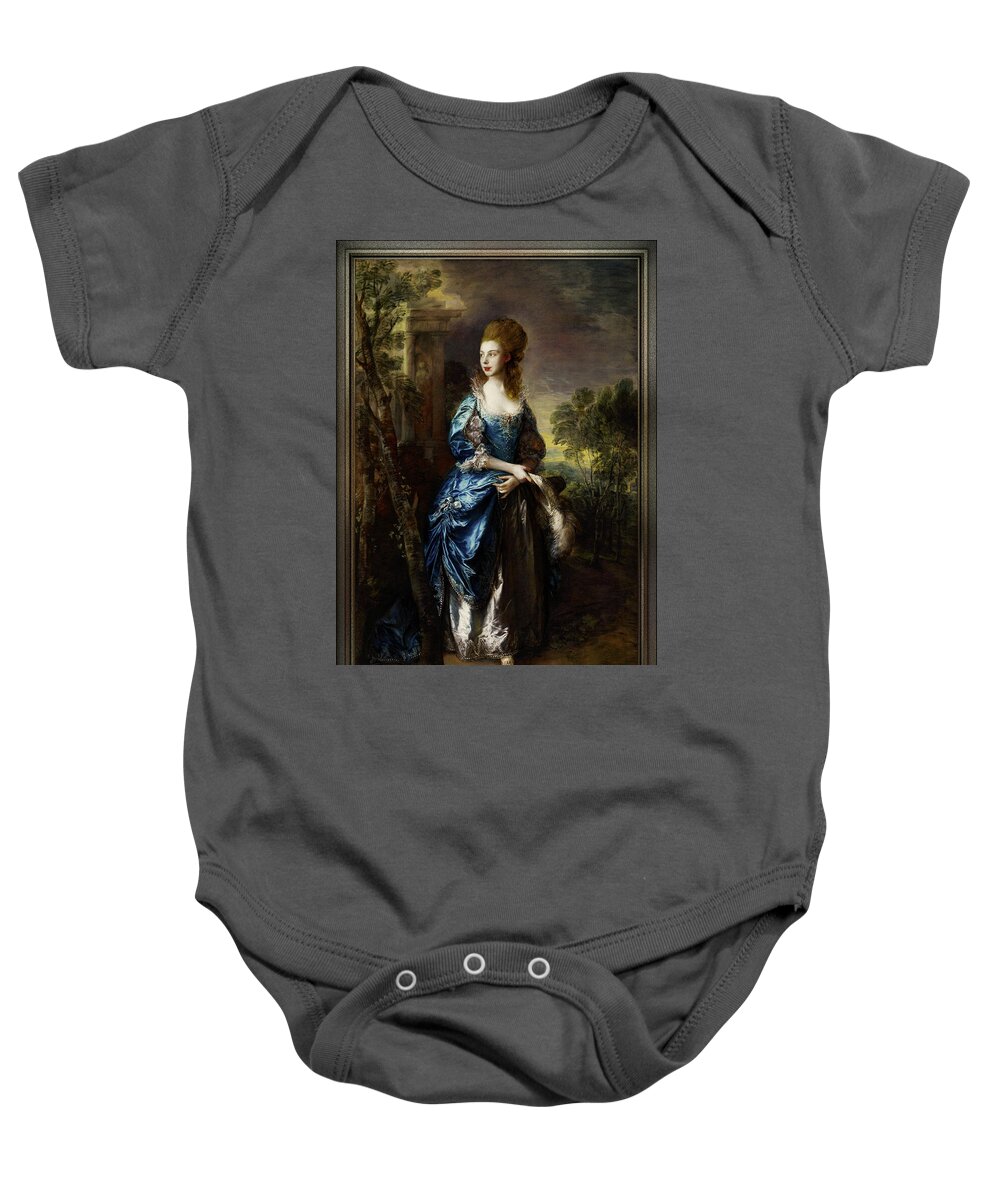 The Honourable Francis Duncomb Baby Onesie featuring the painting The Honourable Francis Duncomb by Thomas Gainsborough by Rolando Burbon