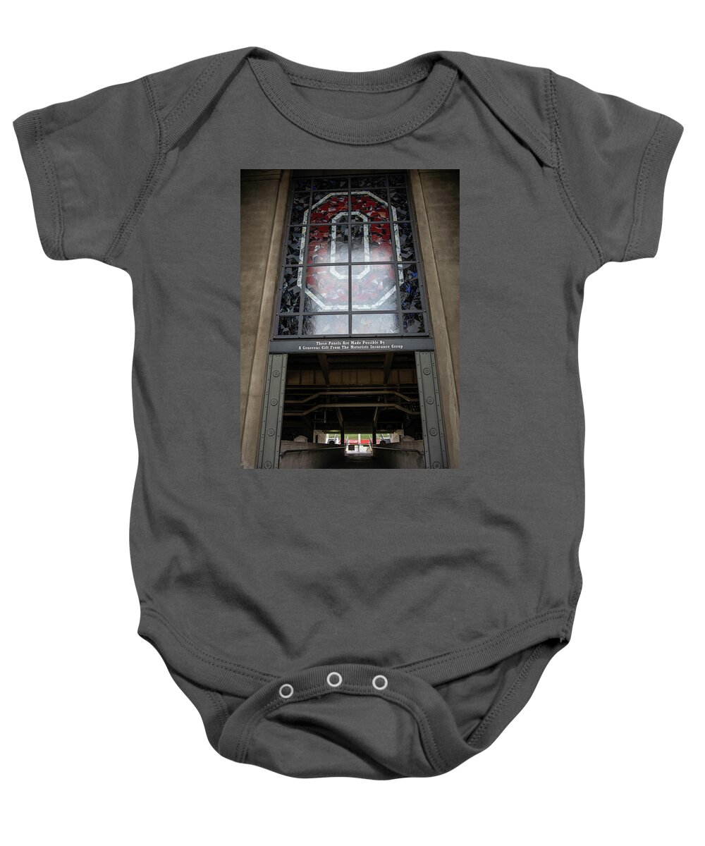 Big Ten Baby Onesie featuring the photograph The O and Ecntrance at The Ohio State University by John McGraw