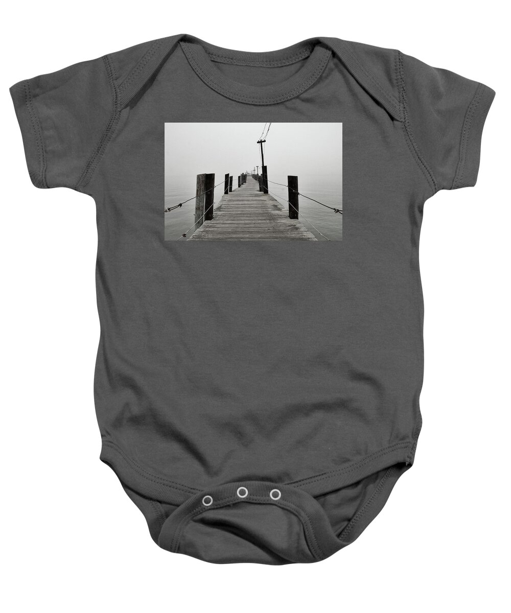 Pier Baby Onesie featuring the photograph The Pier by Frank Lee