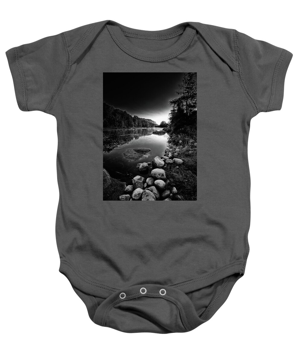 The Pond At Dusk Baby Onesie featuring the photograph The Pond at Dusk by David Patterson