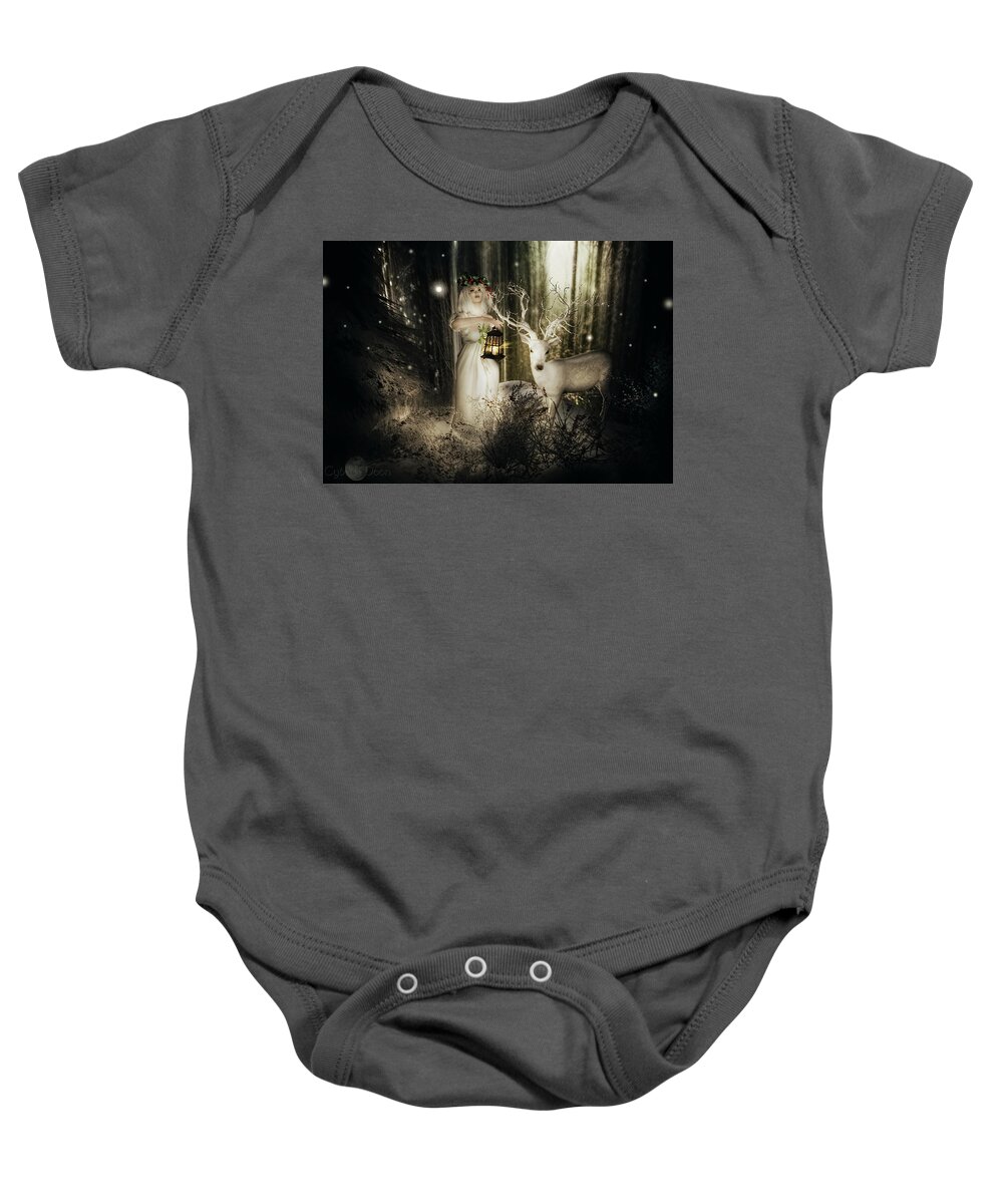  Baby Onesie featuring the photograph Tidings from the Forest by Cybele Moon