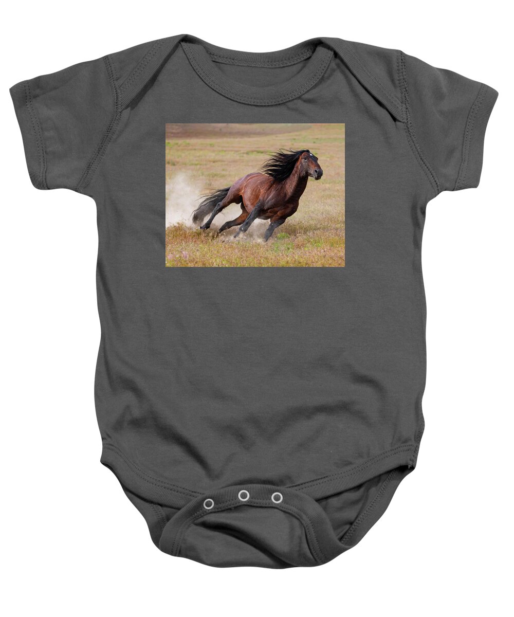Wild Horses Baby Onesie featuring the photograph Tight Curves by Mary Hone