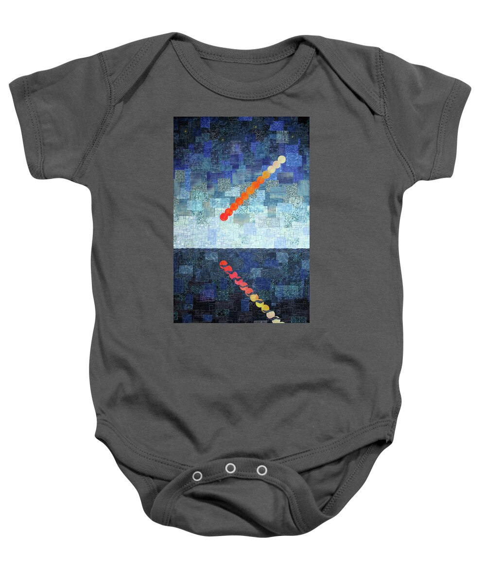 Abstract Baby Onesie featuring the tapestry - textile Time Lapse Moon Rise by Pam Geisel