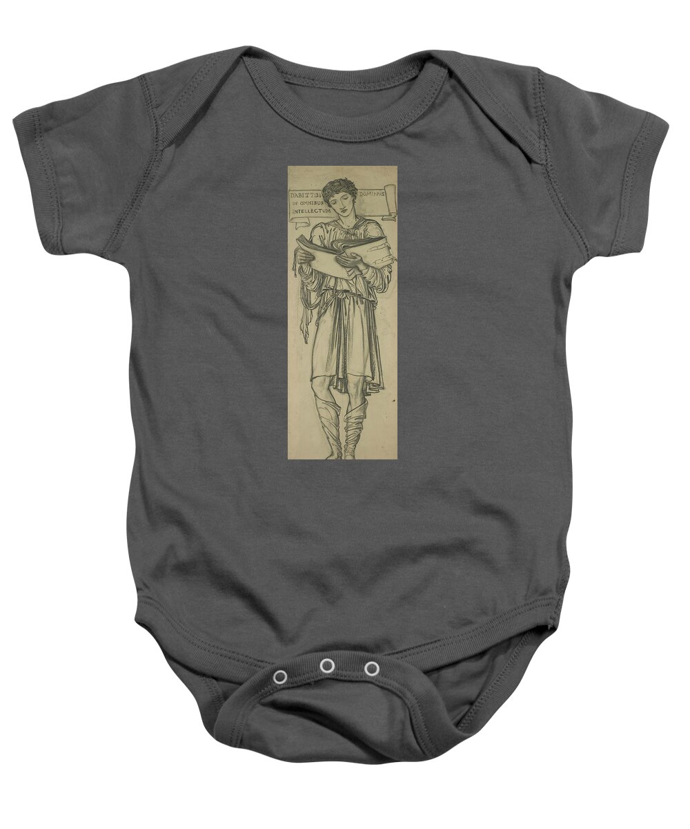 19th Century Art Baby Onesie featuring the drawing Timothy by Edward Burne-Jones
