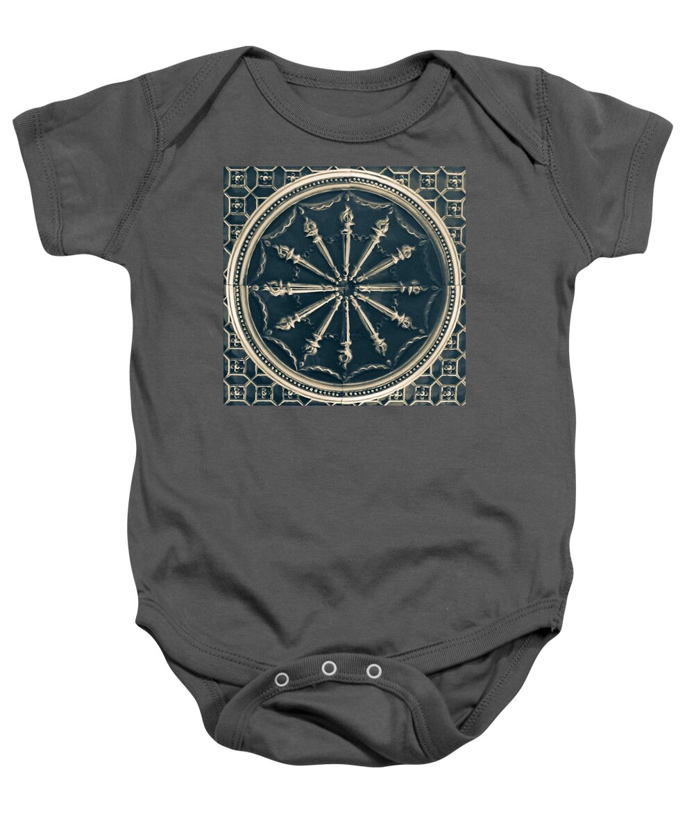 Perspective Baby Onesie featuring the photograph Torch Tile by Kelly Thackeray