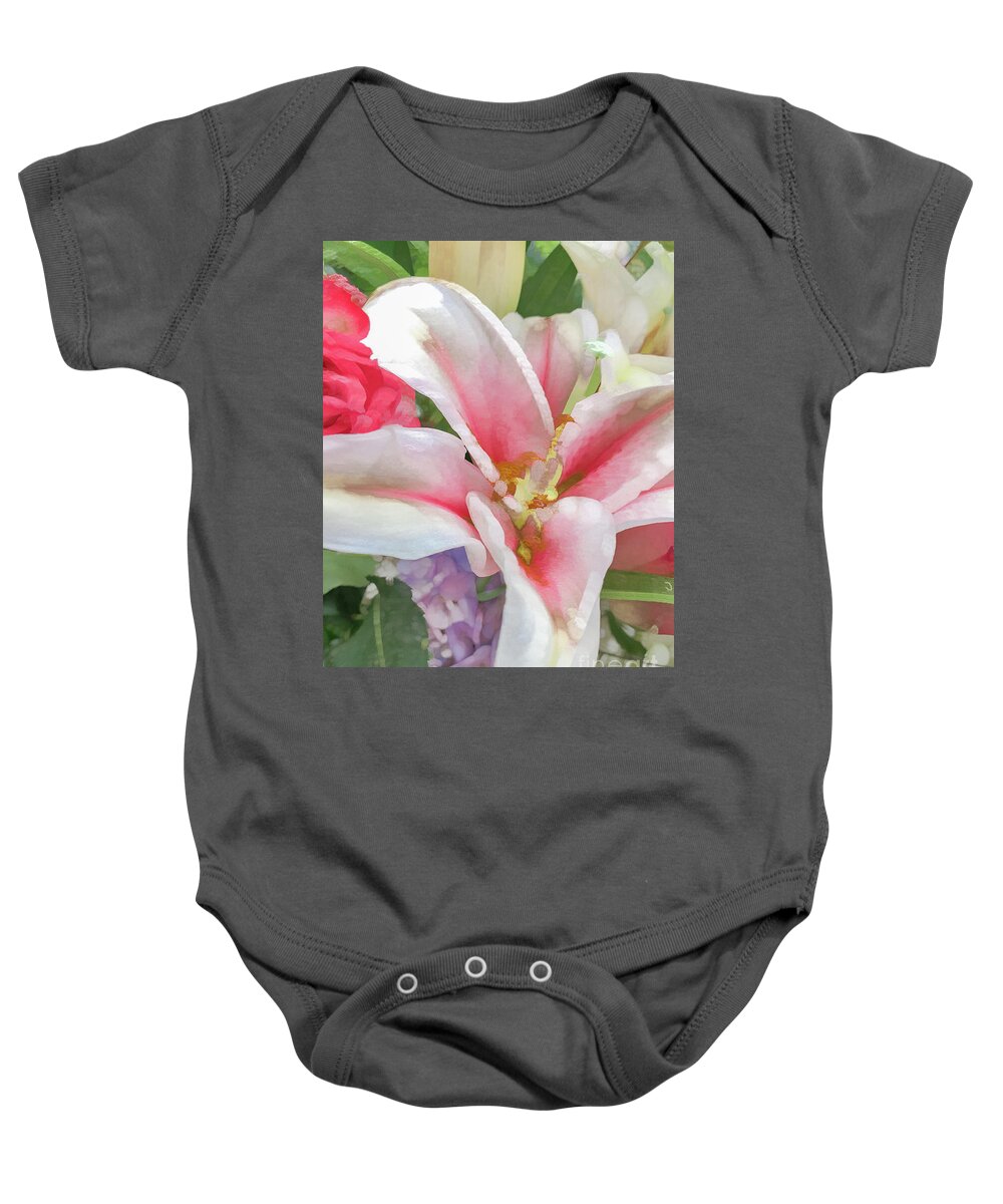 Abstract Baby Onesie featuring the photograph Tulip in pastel by Phillip Rubino