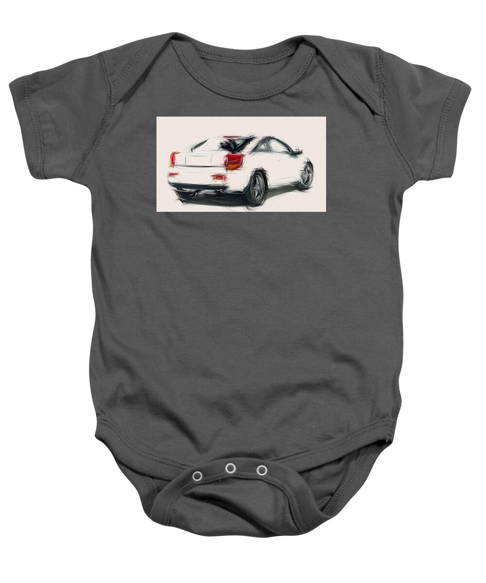 Tvr Baby Onesie featuring the digital art TVR Cerbera Draw by CarsToon Concept