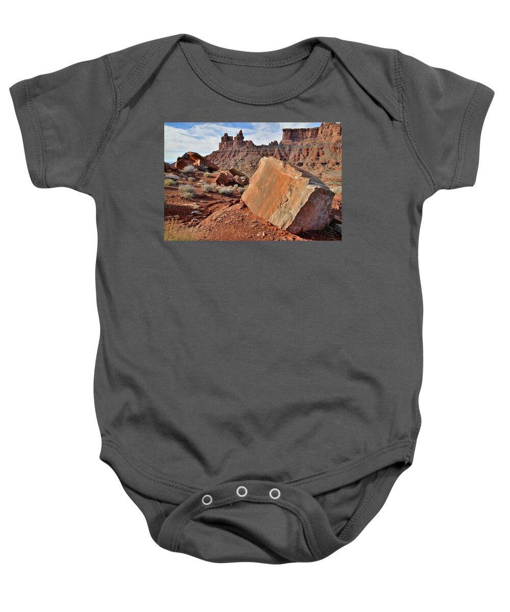 Valley Of The Gods Baby Onesie featuring the photograph Valley of the Gods in Southern Utah by Ray Mathis