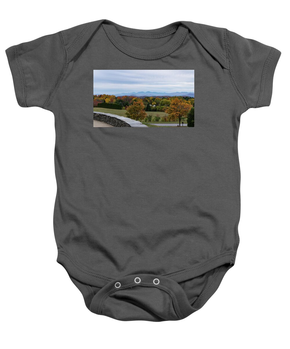 View Baby Onesie featuring the photograph Vermont foliage view by Ann Moore