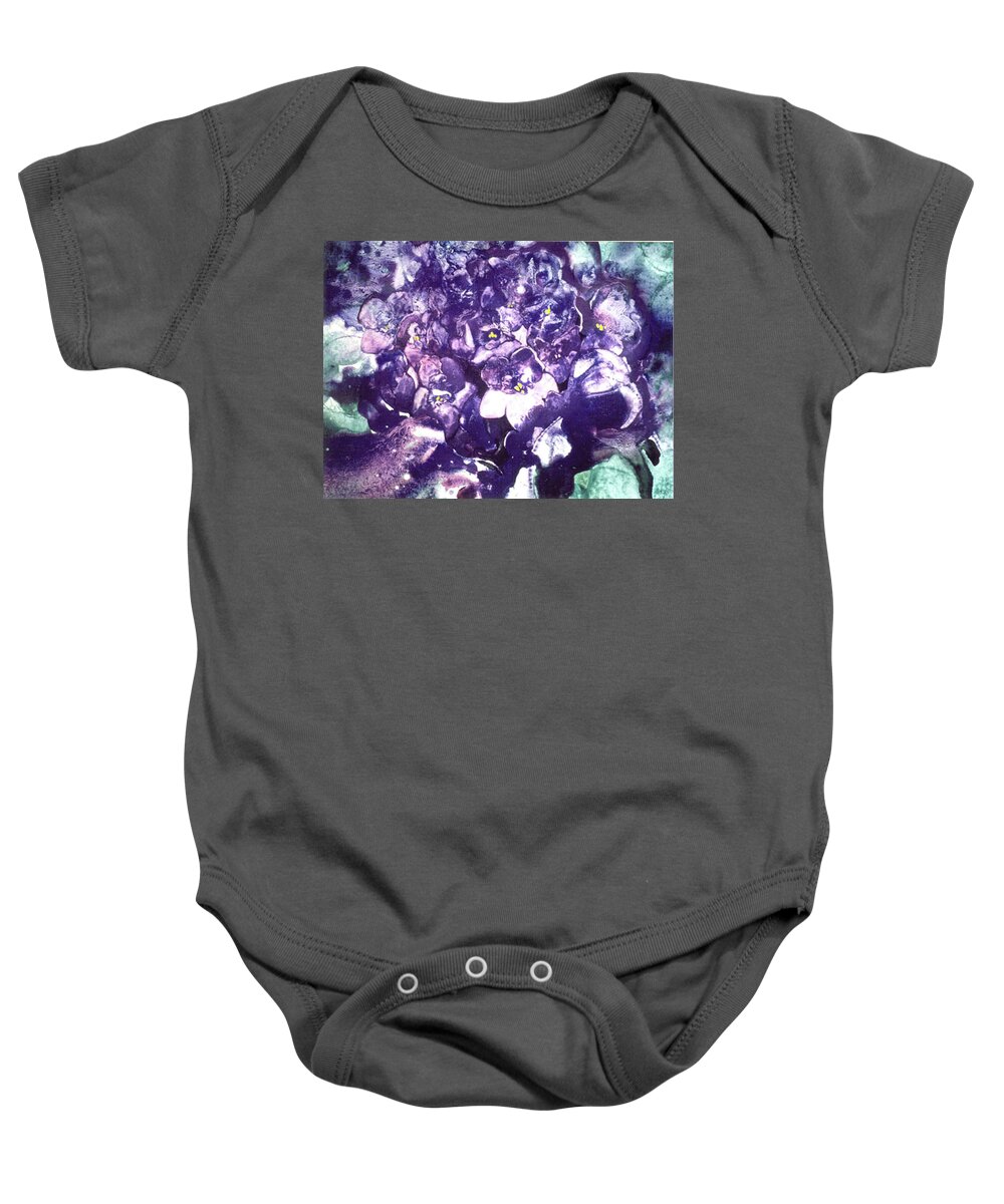 Violets Baby Onesie featuring the painting Violets Arn't Blue by Edie Schneider