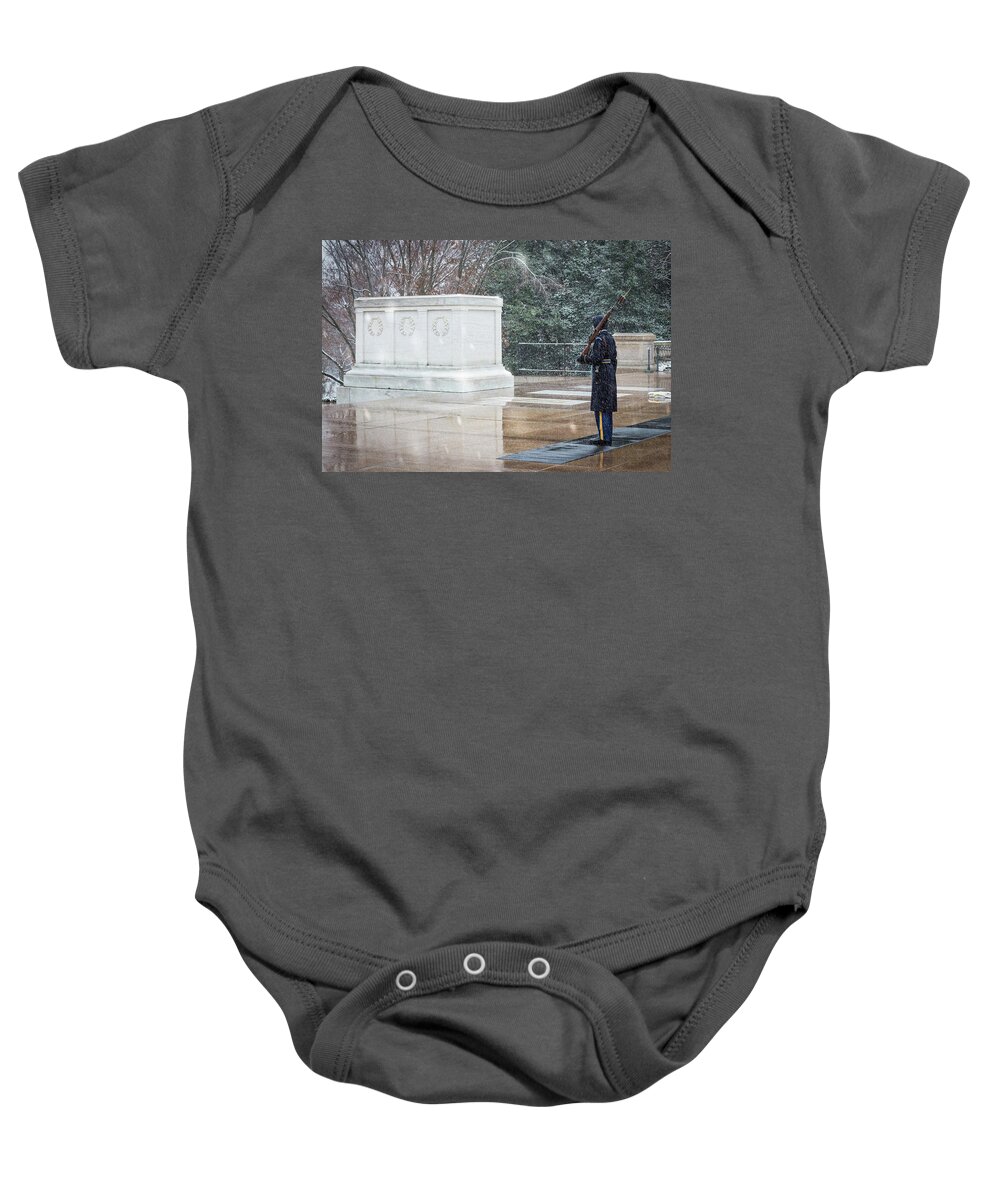 Arlington Baby Onesie featuring the photograph Virginia Snow by Bill Chizek