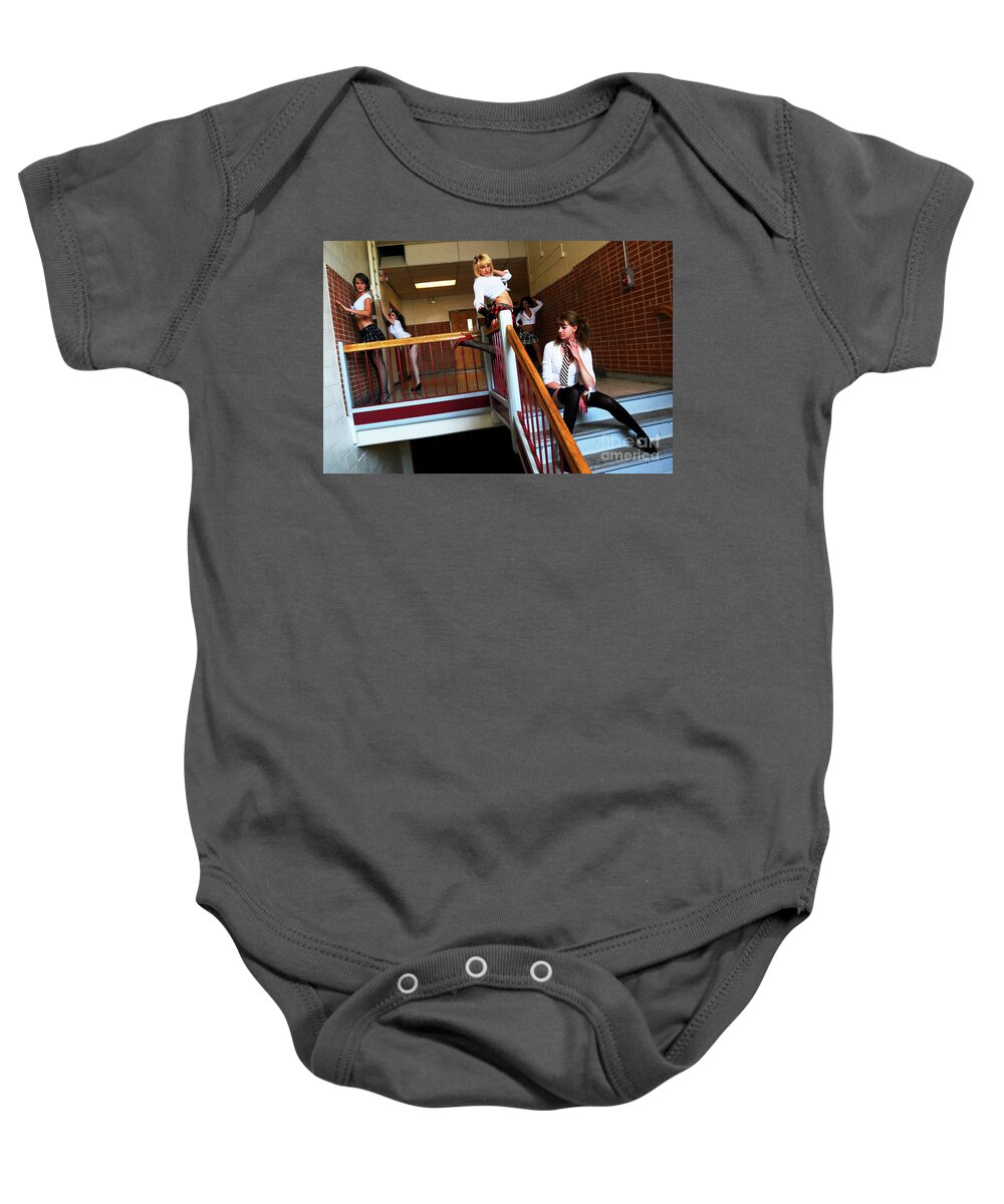 Girl Baby Onesie featuring the photograph Waiting For Class by Robert WK Clark