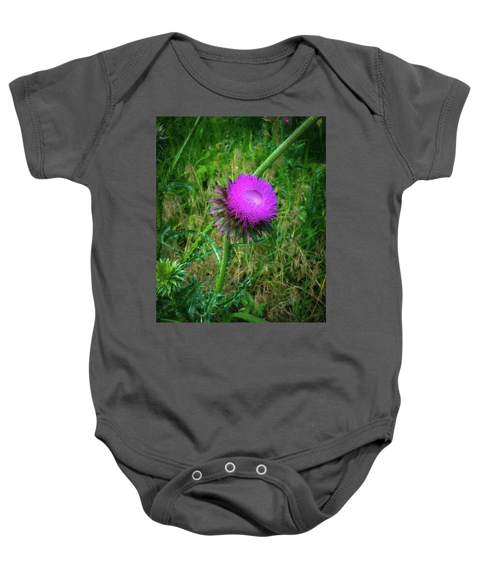 Thistle Baby Onesie featuring the photograph Wanna Be in Scotland by Lora J Wilson